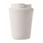 Recycled plastic thermal mug with spout, 300 ml white colour second view