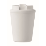 Recycled plastic thermal mug with spout, 300 ml white colour third view