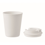 Recycled plastic thermal mug with spout, 300 ml white colour fourth view