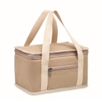 Cooler bag for 6 cans with cotton strap, 320 g/m2 beige colour