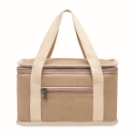 Cooler bag for 6 cans with cotton strap, 320 g/m2 beige colour third view