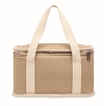 Cooler bag for 6 cans with cotton strap, 320 g/m2 beige colour fourth view