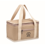 Cooler bag for 6 cans with cotton strap, 320 g/m2 beige colour main view