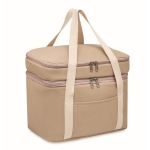 2 compartment cooler bag with cotton strap, 320 g/m2 beige colour