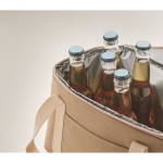 2 compartment cooler bag with cotton strap, 320 g/m2 beige colour eighth photographic view