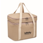 2 compartment cooler bag with cotton strap, 320 g/m2 beige colour main view