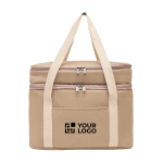 2 compartment cooler bag with cotton strap, 320 g/m2 view with print area