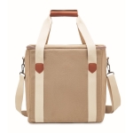 Large canvas cooler bag with carrying strap, 450 g/m2 beige colour fifth view