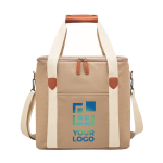 Large canvas cooler bag with carrying strap, 450 g/m2 view with print area