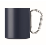 Double-walled metal cup with carabiner handle, 300 ml ultramarine blue colour fifth view