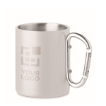 Double-walled metal cup with carabiner handle, 300 ml view with print area