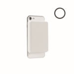 Magnetic power bank with wireless smartphone charger white colour