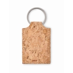 Rectangular cork keyring in a natural design beige colour third view