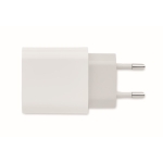 Fast charging EU charger with Type-A and Type-C port white colour third view