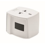 Universal travel adapter with USB Type-C and Type-A ports white colour second view