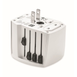 Universal travel adapter with USB Type-C and Type-A ports white colour fourth view