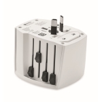 Universal travel adapter with USB Type-C and Type-A ports white colour fifth view