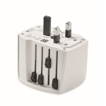 Universal travel adapter with USB Type-C and Type-A ports white colour sixth view