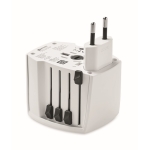 Universal travel adapter with USB Type-C and Type-A ports white colour seventh view