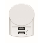 European charger with 2 USB Type-A ports white colour third view