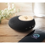 High quality 5.0 wireless speaker with phone charger black colour main ambient view