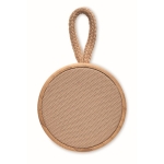 Wireless bamboo speaker in natural design with rope handle wood colour seventh view