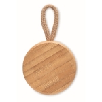 Wireless bamboo speaker in natural design with rope handle wood colour eighth view