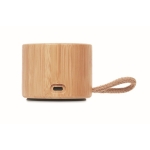 Wireless bamboo speaker in natural design with rope handle wood colour tenth view