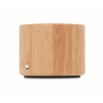 Wireless bamboo speaker in natural design with rope handle wood colour