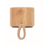 Wireless bamboo speaker in natural design with rope handle wood colour