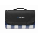 Checkered picnic blanket with water-repellent backing, 150gsm blue colour main view