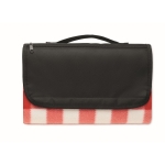 Checkered picnic blanket with water-repellent backing, 150gsm red colour