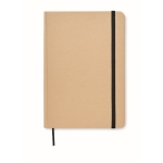 Notebook with cardboard cover and recycled paper, A5 black colour fourth view