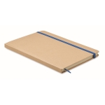 Notebook with cardboard cover and recycled paper, A5 blue colour