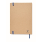 Notebook with cardboard cover and recycled paper, A5 blue colour third view