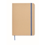 Notebook with cardboard cover and recycled paper, A5 blue colour fourth view