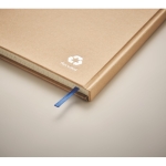 Notebook with cardboard cover and recycled paper, A5 blue colour sixth photographic view