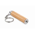 Bamboo keyring with natural LED flashlight wood colour