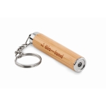 Bamboo keyring with natural LED flashlight wood colour main view