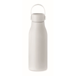 Aluminium bottle with ABS cap and silicone loop, 650 ml white colour second view