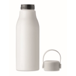 Aluminium bottle with ABS cap and silicone loop, 650 ml white colour ninth view