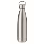 Steel bottle with closure and handle, 500 ml matt silver colour