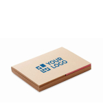 Sticky notes with recycled paper covers beige colour view with print area