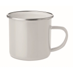 Enamel mug with a vintage look for sublimation, 350 ml white colour