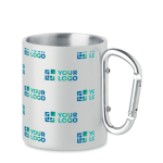 Vintage-look metal mug with carabiner handle, 300 ml view with print area