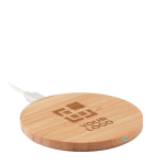 Bamboo wireless quick charger, 15W view with print area