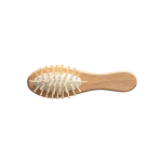 Branded wooden pin brush with logo natural colour first view