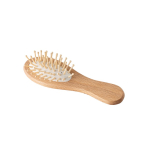 Branded wooden pin brush with logo natural colour