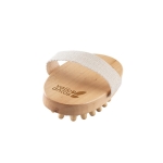 Wooden massage brush with anti-cellulite function natural colour image with logo 4