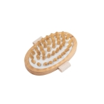 Wooden massage brush with anti-cellulite function natural colour